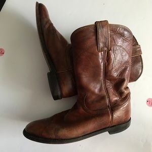 Justin Cowboy Distr Leather boots Size 7 .5 (S-76)